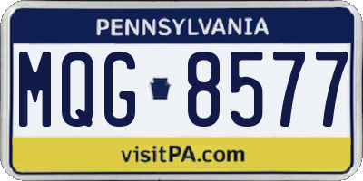 PA license plate MQG8577