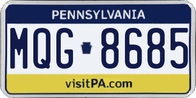 PA license plate MQG8685