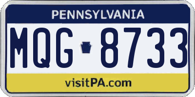 PA license plate MQG8733