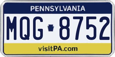 PA license plate MQG8752