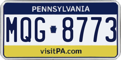 PA license plate MQG8773