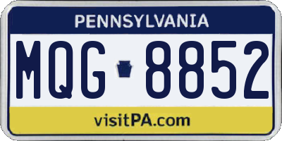 PA license plate MQG8852