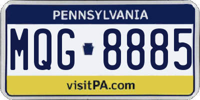 PA license plate MQG8885