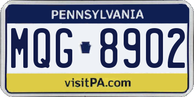 PA license plate MQG8902