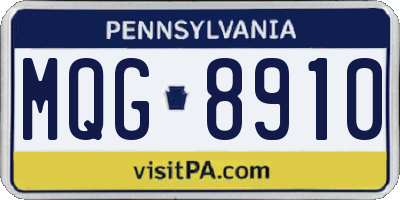 PA license plate MQG8910
