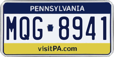 PA license plate MQG8941