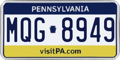 PA license plate MQG8949