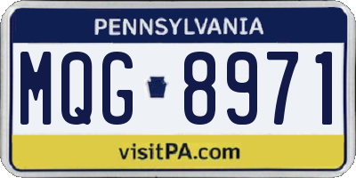 PA license plate MQG8971