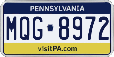 PA license plate MQG8972