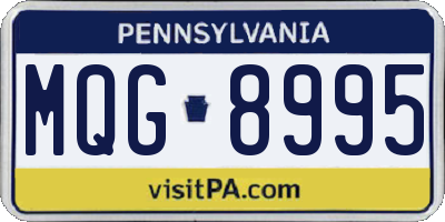PA license plate MQG8995
