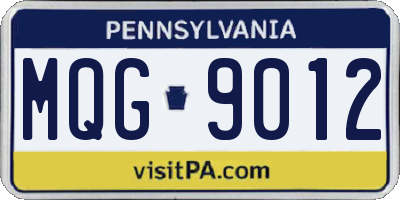 PA license plate MQG9012
