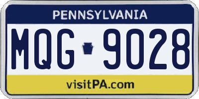 PA license plate MQG9028