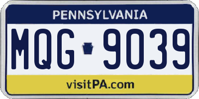 PA license plate MQG9039