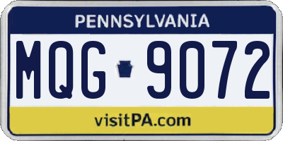 PA license plate MQG9072