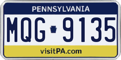 PA license plate MQG9135