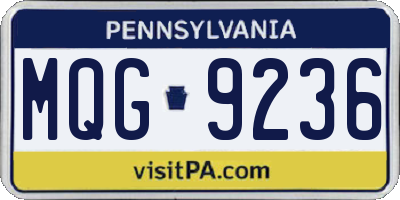 PA license plate MQG9236