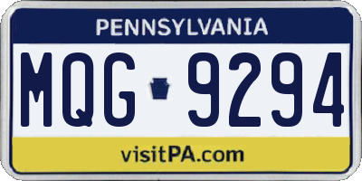 PA license plate MQG9294
