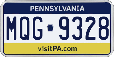 PA license plate MQG9328