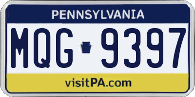 PA license plate MQG9397
