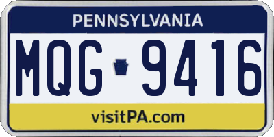 PA license plate MQG9416