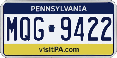 PA license plate MQG9422