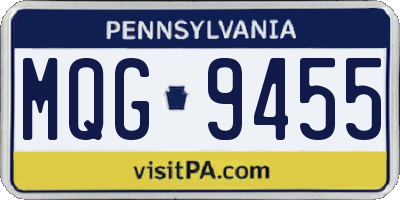 PA license plate MQG9455