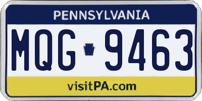 PA license plate MQG9463