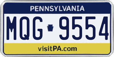 PA license plate MQG9554