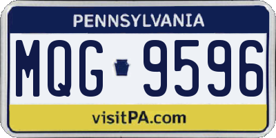 PA license plate MQG9596