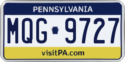 PA license plate MQG9727