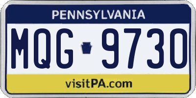 PA license plate MQG9730