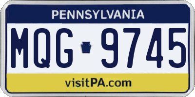 PA license plate MQG9745