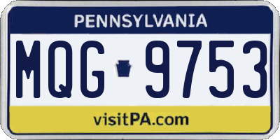PA license plate MQG9753