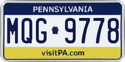 PA license plate MQG9778