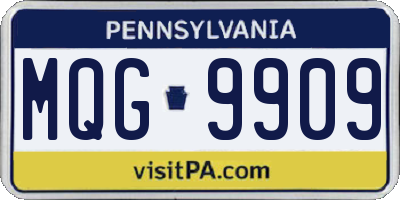 PA license plate MQG9909