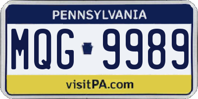PA license plate MQG9989