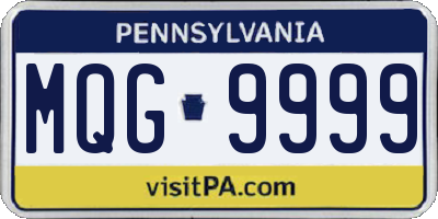 PA license plate MQG9999