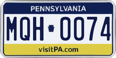 PA license plate MQH0074