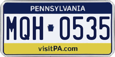 PA license plate MQH0535