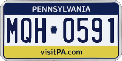 PA license plate MQH0591