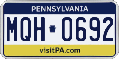 PA license plate MQH0692
