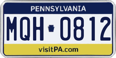PA license plate MQH0812