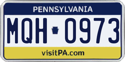 PA license plate MQH0973