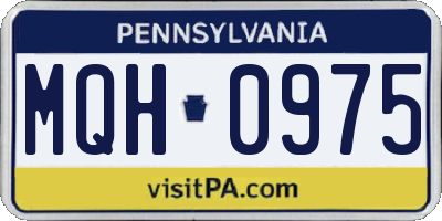 PA license plate MQH0975