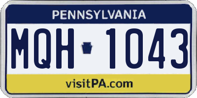 PA license plate MQH1043