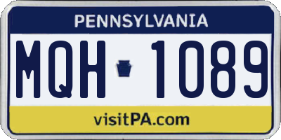 PA license plate MQH1089