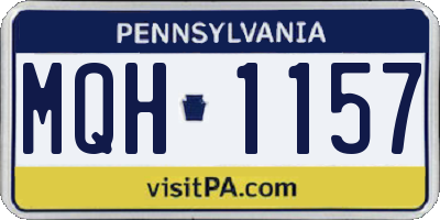 PA license plate MQH1157