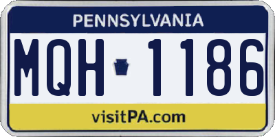 PA license plate MQH1186