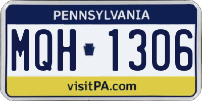 PA license plate MQH1306
