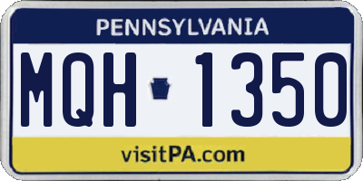 PA license plate MQH1350